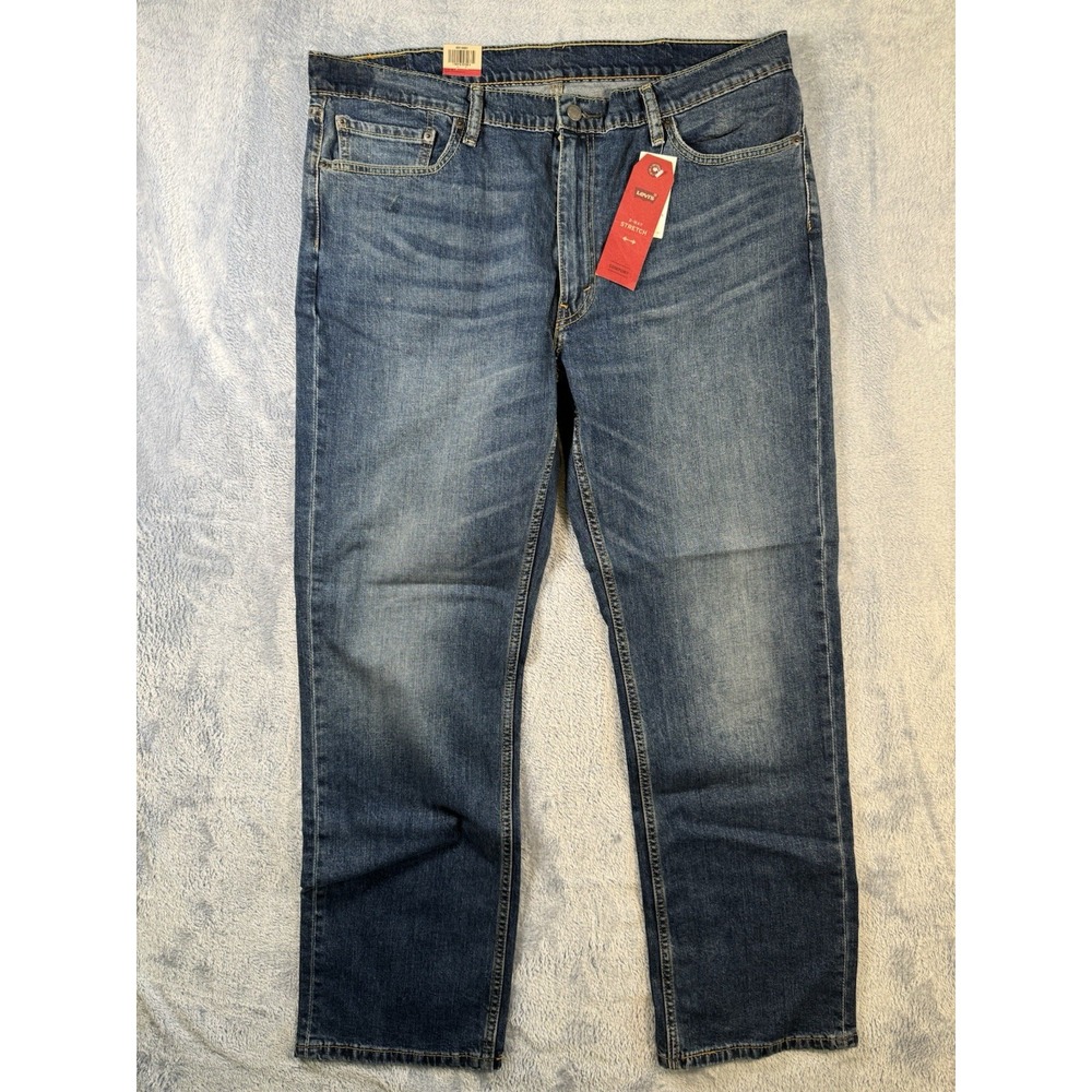 NWT Levis 514 Straight Leg Men Blue Jeans Stretch Dark Wash Tag 40x32 True 41x31